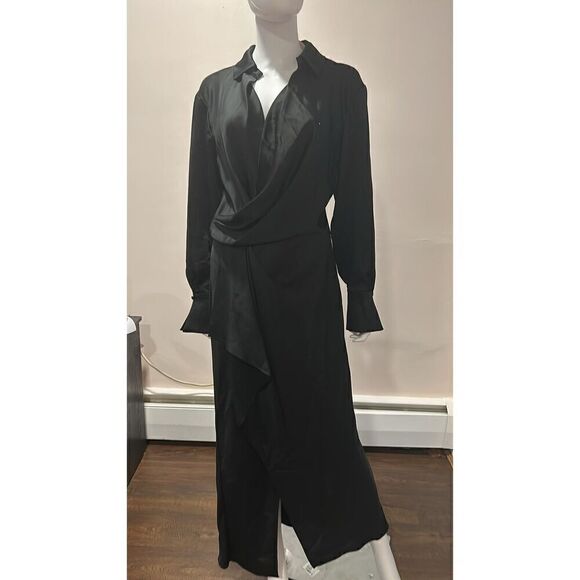 Simkhai Talita Black Draped Front Maxi Dress Size 10 - Picture 8 of 12